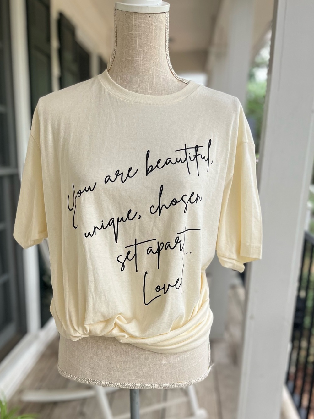 New! You Are Beautiful…T-Shirts Ivory SS Assorted Sizes God Chosen Loved Faith